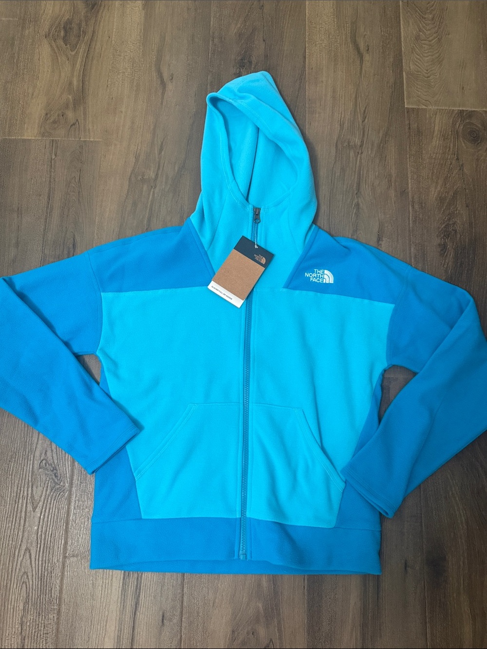 The North Face Kids' Bright Cyan and Teal Full-Zip Hoodie